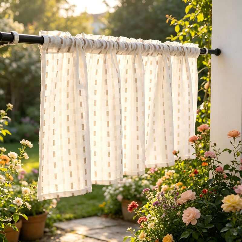 Ins-Style Linen Two-Tone Jacquard Short Curtains, No-Drill Kitchen Coffee Curtains, Living Room Bedroom Privacy Curtains, Cabinet Curtains Ins-Style Linen Two-Tone Jacquard Short Curtains, No-Drill Kitchen Coffee Curtains, Living Room Bedroom Privacy Curtains, Cabinet Curtains