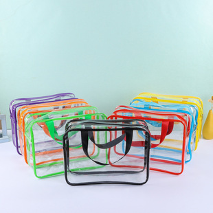 Pvc Transparent Satchel Cosmetic Bag Wholesale Waterproof Travel Toiletry Bag Large Capacity Item Cosmetics Bag Custom Logo