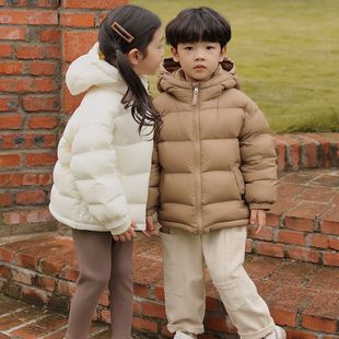 Cross-Border Boys and Girls Children's down Jackets Small, Medium and Large Children's Winter Outwears Baby Thickeneded Warm White Duck down Bread Jackets