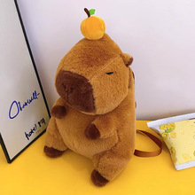 卡皮巴拉毛绒包双肩包儿童水豚可爱动物礼物玩偶背包卡通公仔批发