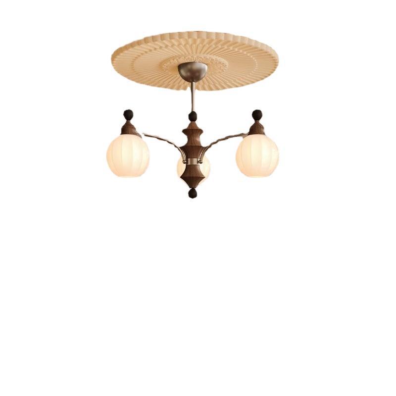 Lámpara de la sala de estar medieval francesa retro alta sensación de diseño de madera maciza dormitorio comedor arte lámparas Zhongshan