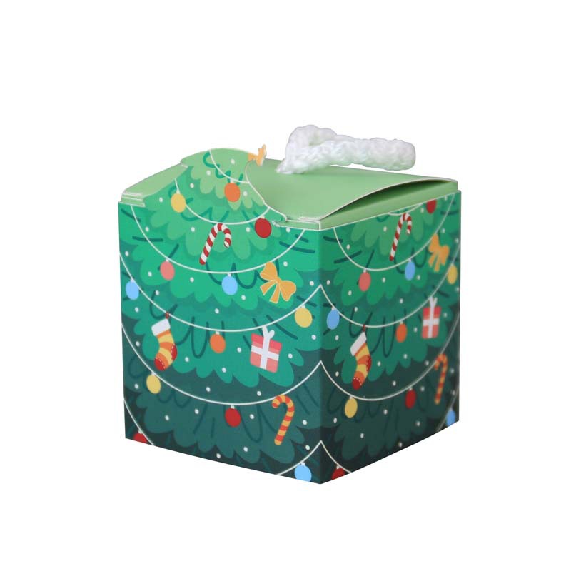 Caja de regalo de navidad tamaño pequeño 5,5 cuadrado elemento de navidad caja de regalo caja de dulces de mano al por mayor