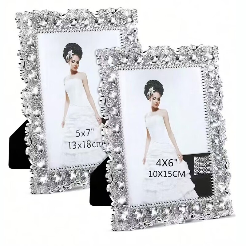 Photo Frame Platform Light Luxury High-end High-end Crystal Glass Cross-border in stock Modern Simple Creative Picture Frame Photo Frame