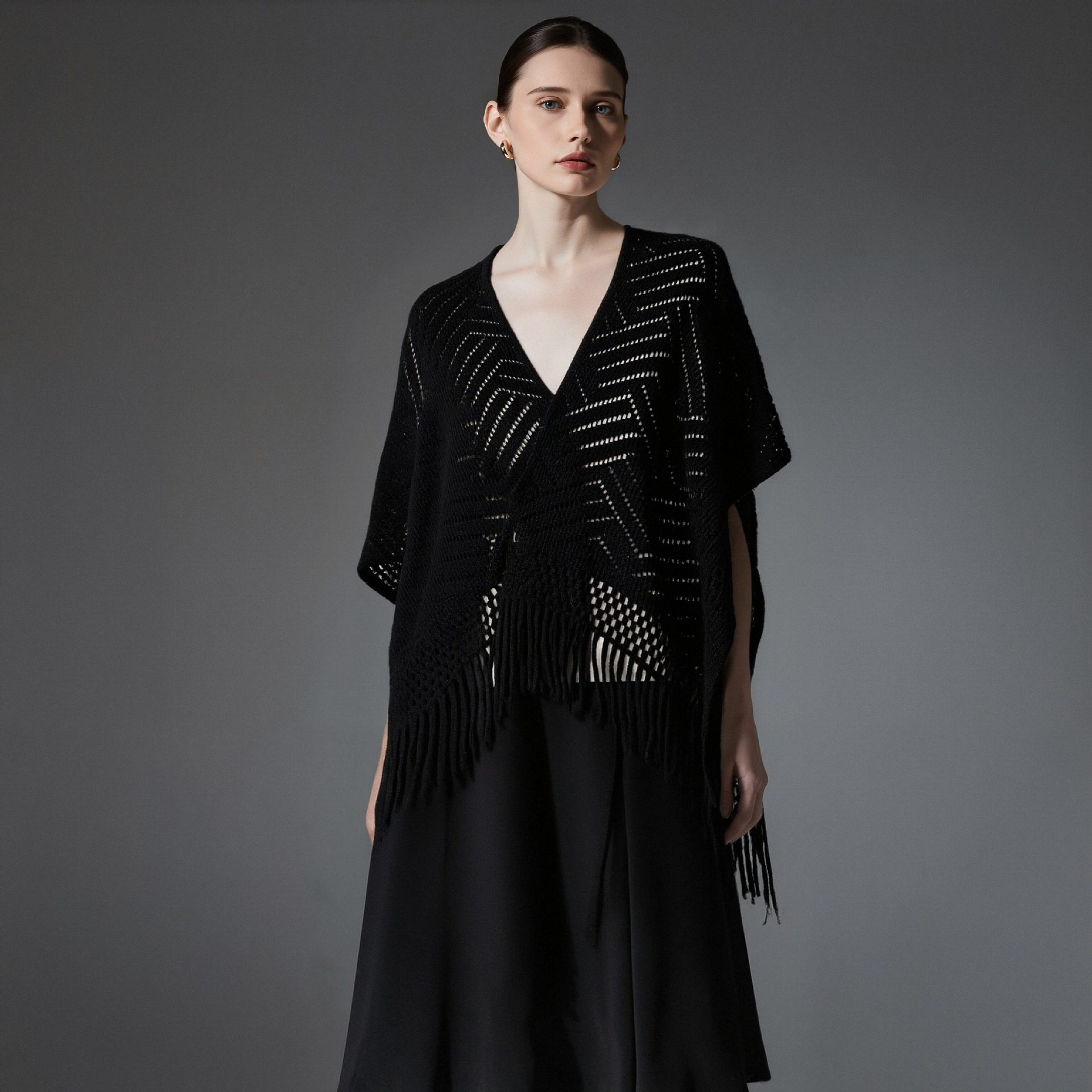 Amazon explosión de comercio exterior Europa y América primavera, verano y otoño nuevas damas de color sólido bordas delgadas de tejido con hoyos