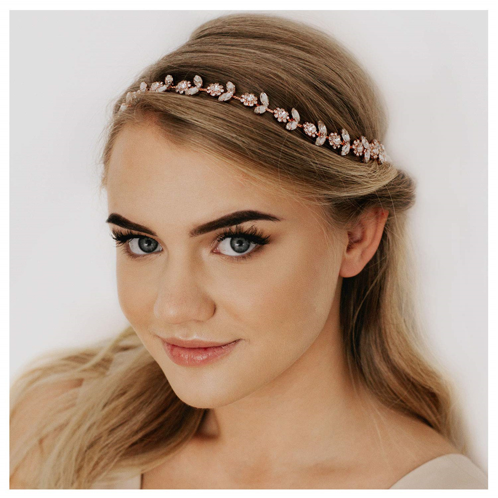 Fashion Zircon Bridal Inlaid Rhinestone Headband Wholesale display picture 1