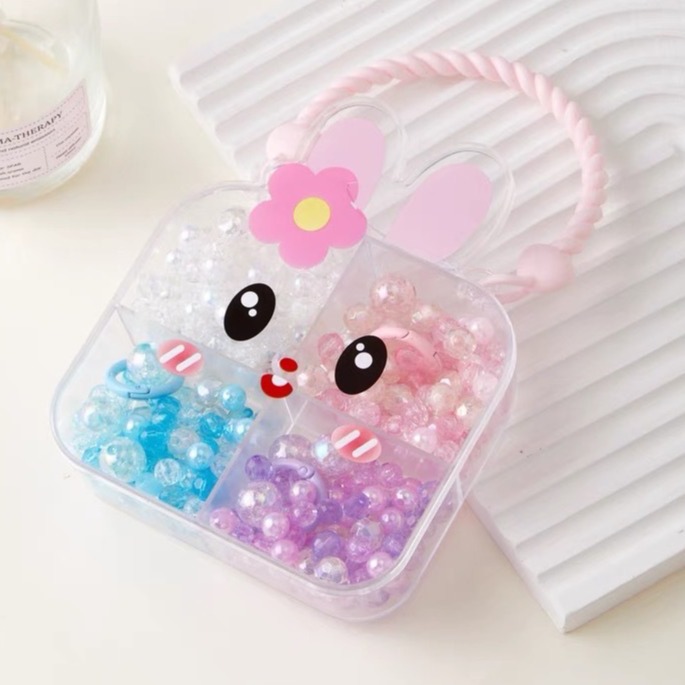 Nuevos niños hechos a mano bolsas de material diy chicas decoraciones joyas para usar cuentas acrílicas juguetes de puzzle image 5