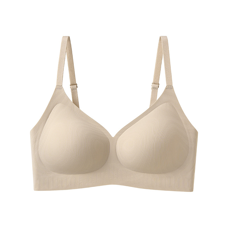 Nueva ropa interior de soporte suave de rosca para mujeres verano sin marcas sin anillo de acero sujetador se reúne contra la caída sujetador delgado