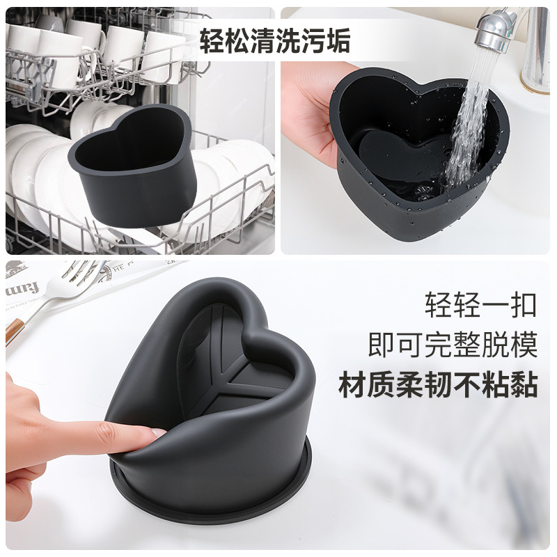 跨境凹槽花朵爱心星星造型慕斯模具食品级烘焙硅胶布丁甜品蛋糕模|undefined