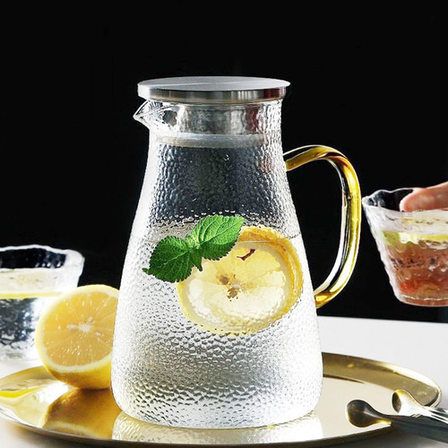 Zhenqi manufacturer wholesale glass cold kettle kettle glass household water cup large capacity hammered cold kettle set