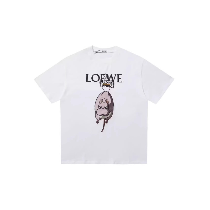 High-End Version of Loewe T-Shirt, Short-Sleeved, High-Weight Pure Cotton Double Yarn, Round Neck, Loose Fit, Unisex High-End Version of Loewe T-Shirt, Short-Sleeved, High-Weight Pure Cotton Double Yarn, Round Neck, Loose Fit, Unisex