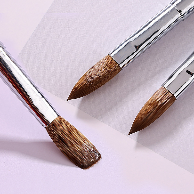 Nueva fábrica de uñas de visón de pelo pluma tallada cepillo Kolinsky cepillo de uñas de visón de pelo de uñas de cristal pluma