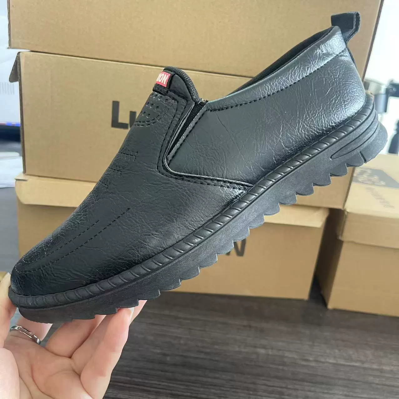 Внешняя торговля мужская мягкая кожаная обувь один педаль бизнес кожаная обувь дышащая бизнес мягкая подошва обувь для вождения