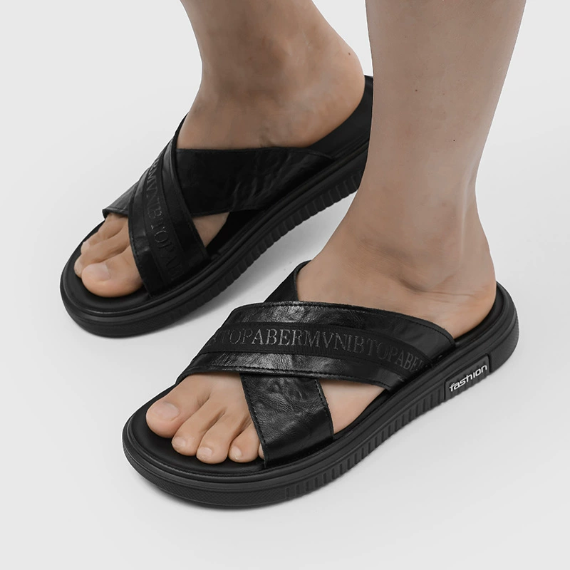 Мужские тапочки OFF с перекрестными ремешками, лето 2025, модные, удобные, универсальные, высокого качества, 601-J