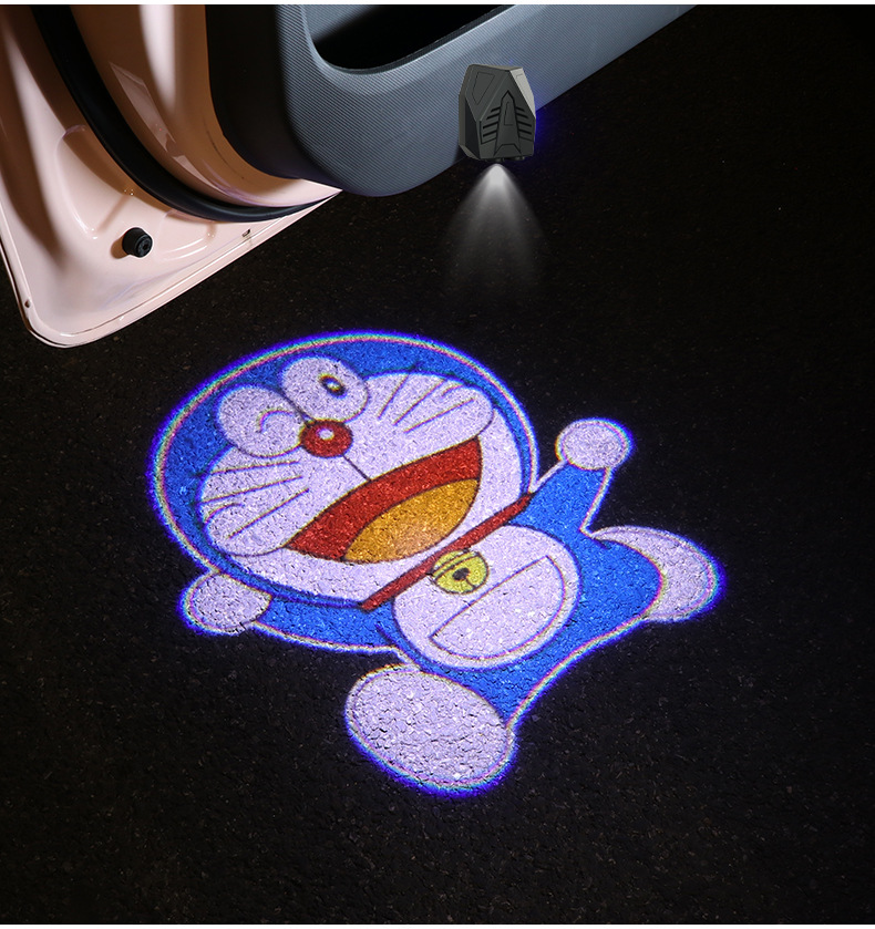 Car welcome lamp wiring-free universal car induction door projection lamp modified floor lamp atmosphere lamp laser lamp
