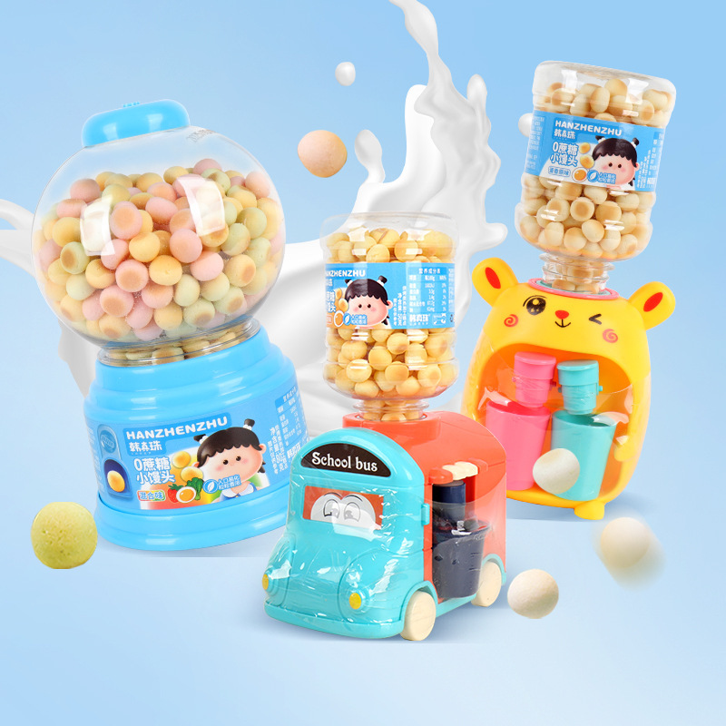 Korean Pearl Mini Buns, Capsule Toy Car, Water Dispenser Toy, Fruit and Vegetable Flavored Egg Crisp Finger Snacks, Milk Bean Biscuits Korean Pearl Mini Buns, Capsule Toy Car, Water Dispenser Toy, Fruit and Vegetable Flavored Egg Crisp Finger Snacks, Milk Bean Biscuits