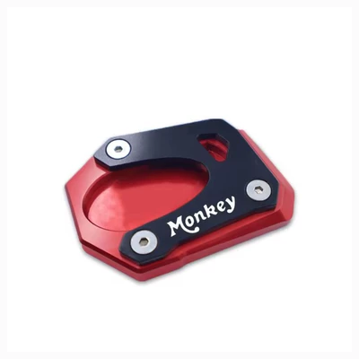 Suitable for 15-24 Models of Honda Monkey125 Side Stand Enlarger, Kickstand Widening, and Anti-Slip Pad Accessories (Motorcycle frame) - red