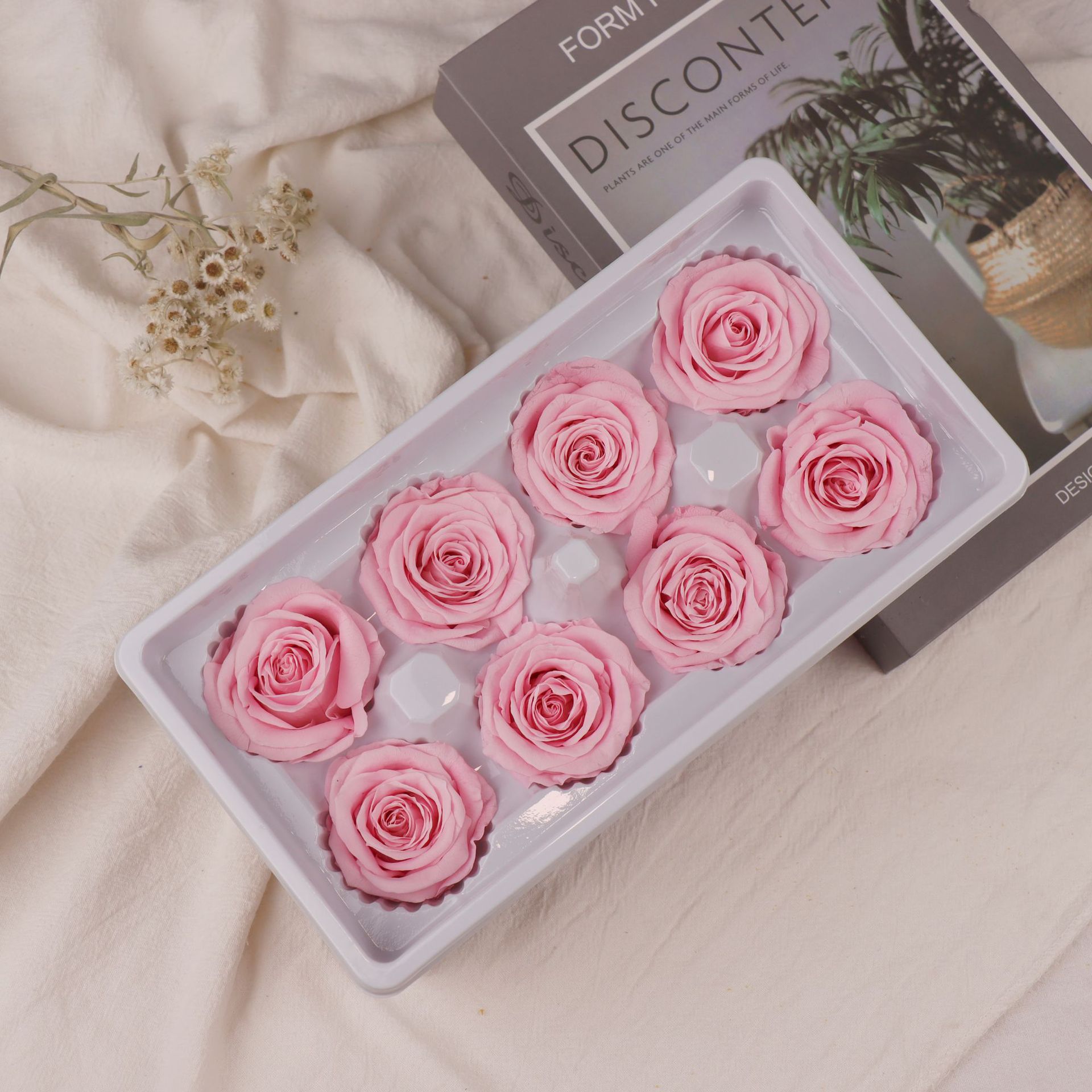 Cabeza de Rosa Preservada B+, 4-5 cm, Regalo para el Día de San Valentín Chino, Ramo de Flores Preservadas al por Mayor, Flores Secas para DIY, 520