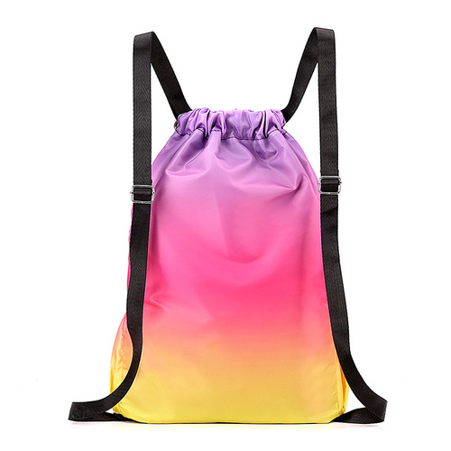 Cross-border new student basketball drawstring backpack nylon casual travel fitness bag can print logo