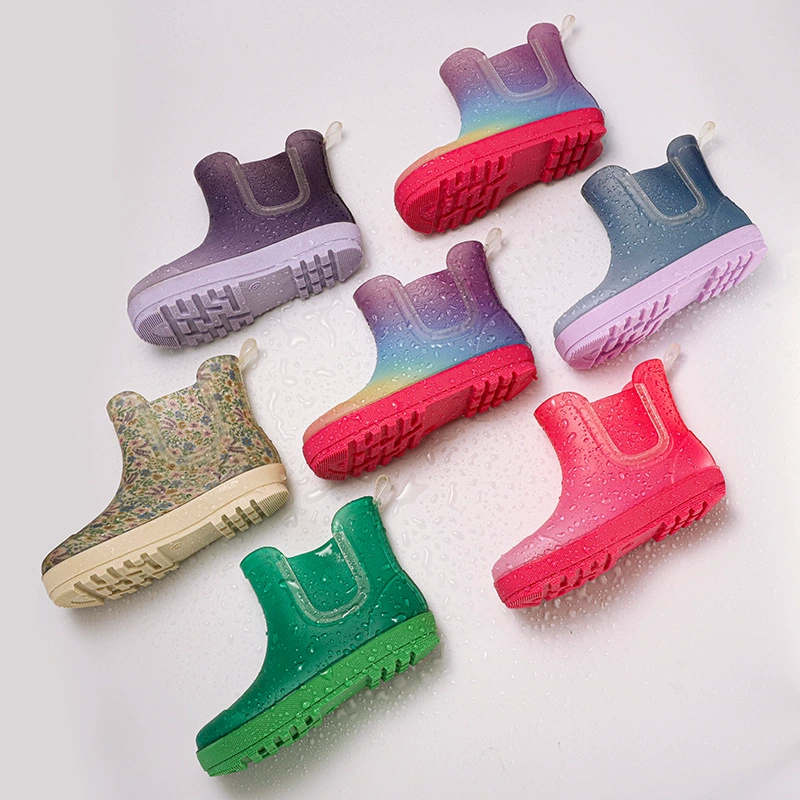 Трансграничный экспорт, детские резиновые сапоги из ткани с одним цветком, резиновые сапоги, короткие сапоги, детские мужские и женские, четыре сезона, милые водные сапоги