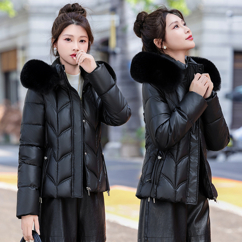Invierno nuevo algodón de mujer coreana delgada algodón de cuello corto de lana de mujer interior de terciopelo chaqueta de algodón cálida image 3