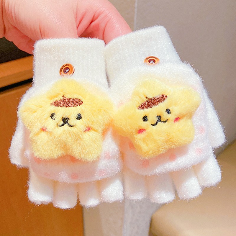 Guantes pequeños para niños, cunas de medio dedo para bebés, niñas y niños, engrosados en invierno, cálidos y a prueba de viento, juegos de cinco dedos para bebés y niños pequeños en otoño e invierno