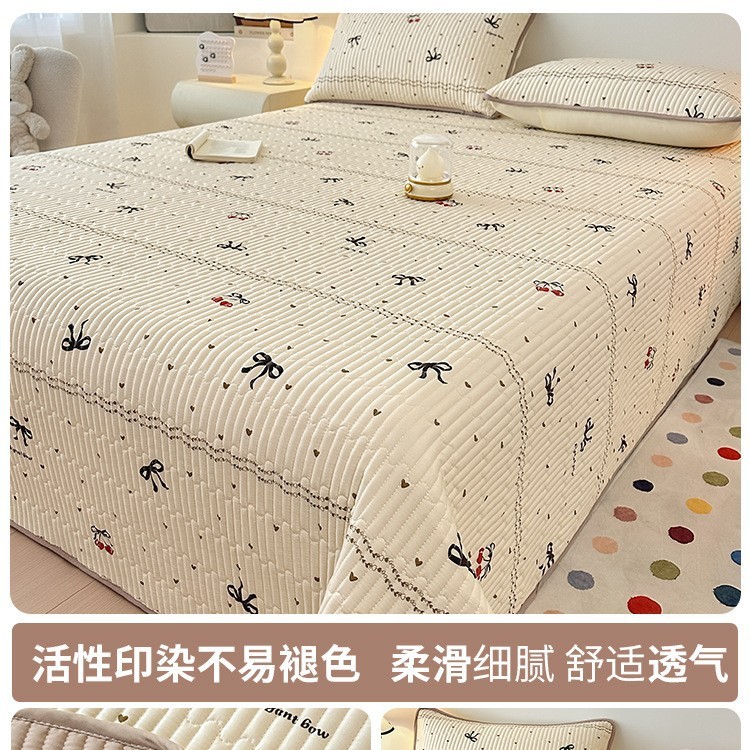 夏季水洗棉床盖单件a类母婴级四季通用榻榻米防滑夹棉床单三件套3|undefined