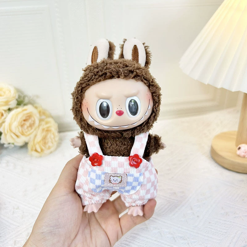 Только одежда] 17см подвеска с слепым ящиком Labubu одежда Labubu кукла детская одежда конус надевания комбинезоны милый и милый