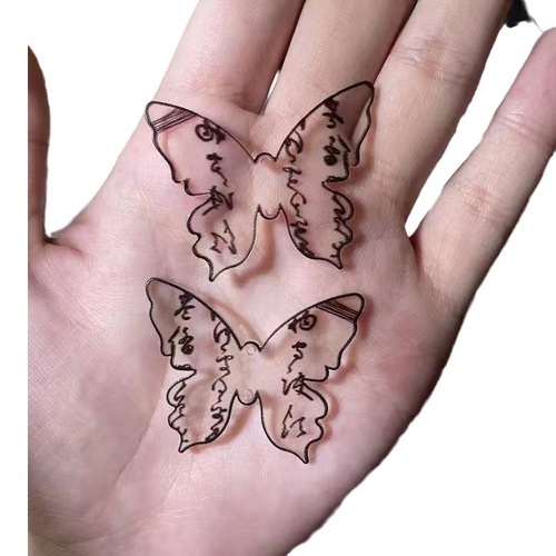 Summer Chinese Feng Shui Ink Wash Calligraphy Decorative Butterfly Lapel Pin Ancient Style Literary Hanfu Mamian Skirt Accessory Waist Pendant Charm