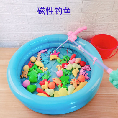 批发儿童玩具 磁性钓鱼玩具 套装沙滩池套装公园地摊地推扫码赠品