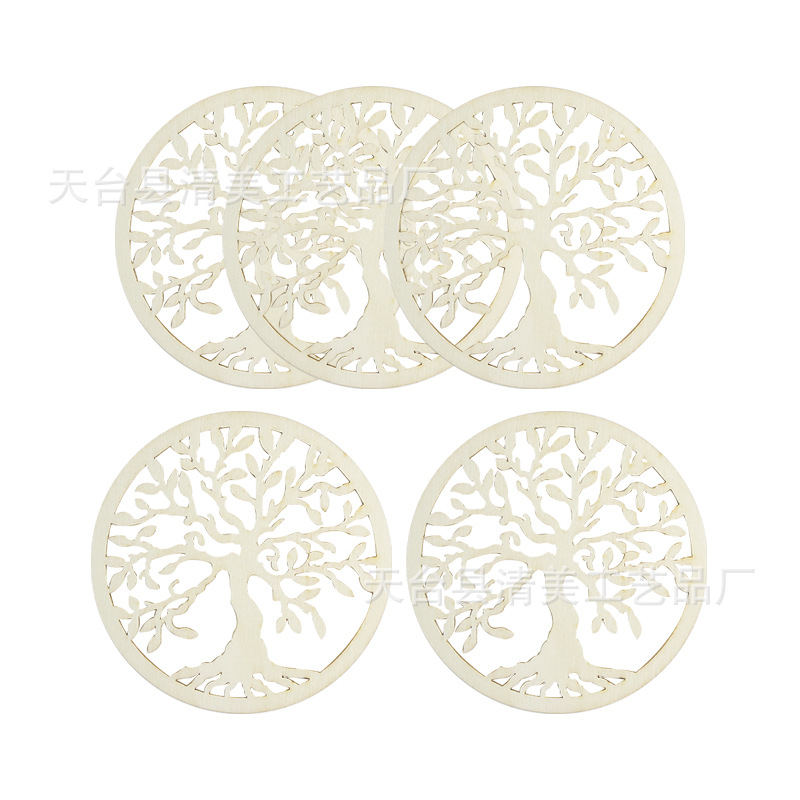 Spot 10cm madera árbol de la vida decoración de la pared decoración de la pared café bebida montaña rusa de madera