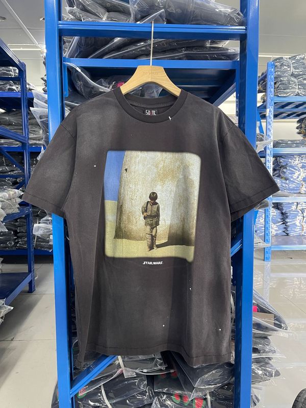 高品質 SAINT MICHAEL ICON ウォッシュ加工 オールド半袖 アメカジ レトロ プリント カップル Tシャツ 男女兼用|undefined