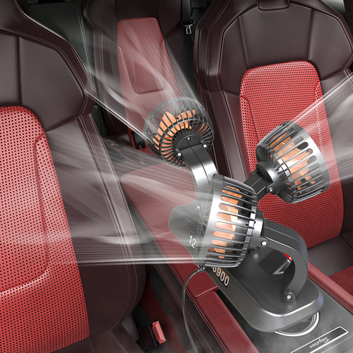 Car fan 12V/24V General Motors large truck three-head small electric fan car large wind electric fan