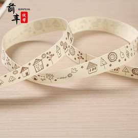 加工定制厂家商标织带印刷图片图案LOGO棉织带商标带服装辅料批发