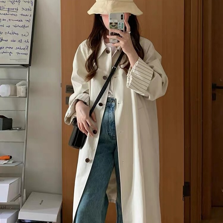 韩系穿搭中长款风衣外套女2025春秋季新款今年流行小个子韩系其它|undefined