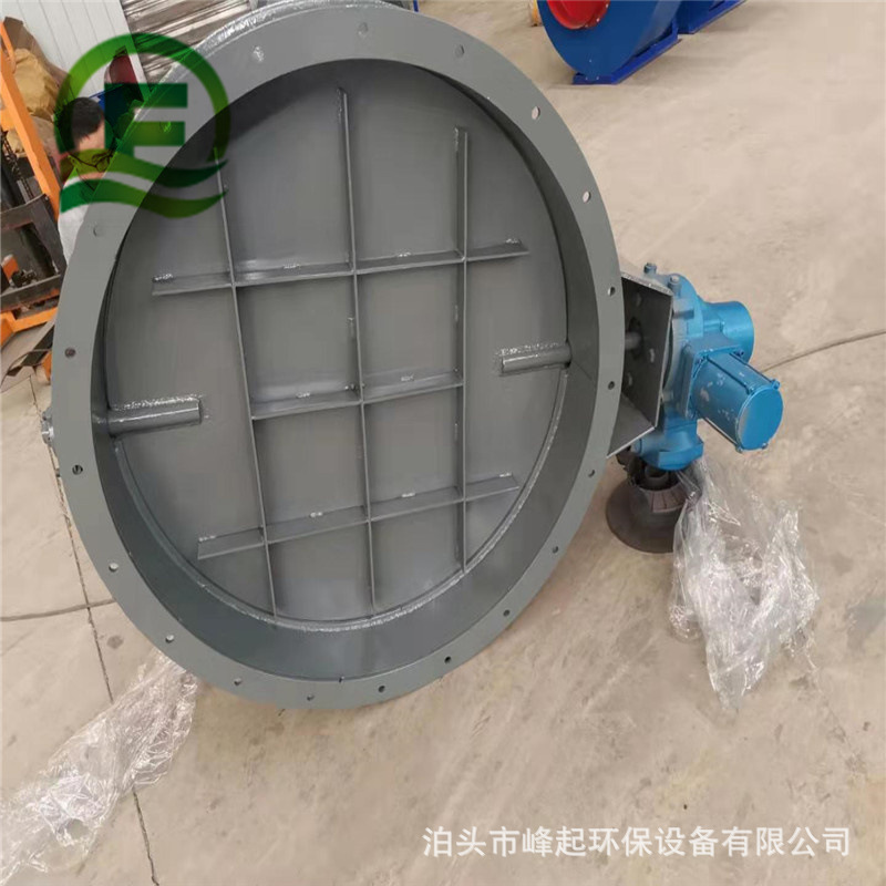手动涡轮式管道挡板阀250型圆口烟道手柄挡风门法兰式翻板蝶阀