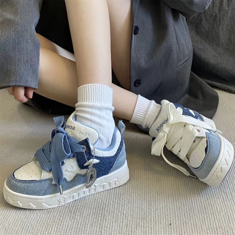 爆款港风百搭休闲板鞋小众学生单鞋女2025秋季新款潮流低跟面包鞋|undefined