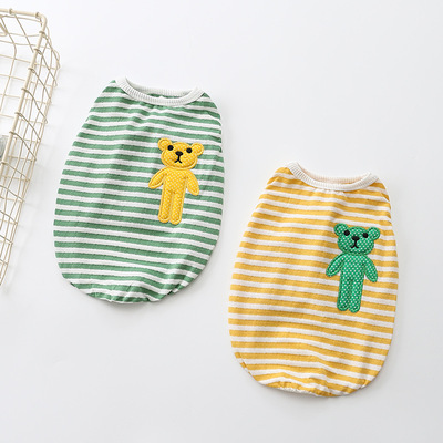 2021新款小狗狗背心春夏衣服棉質彈力法鬥泰迪寵物服裝批發