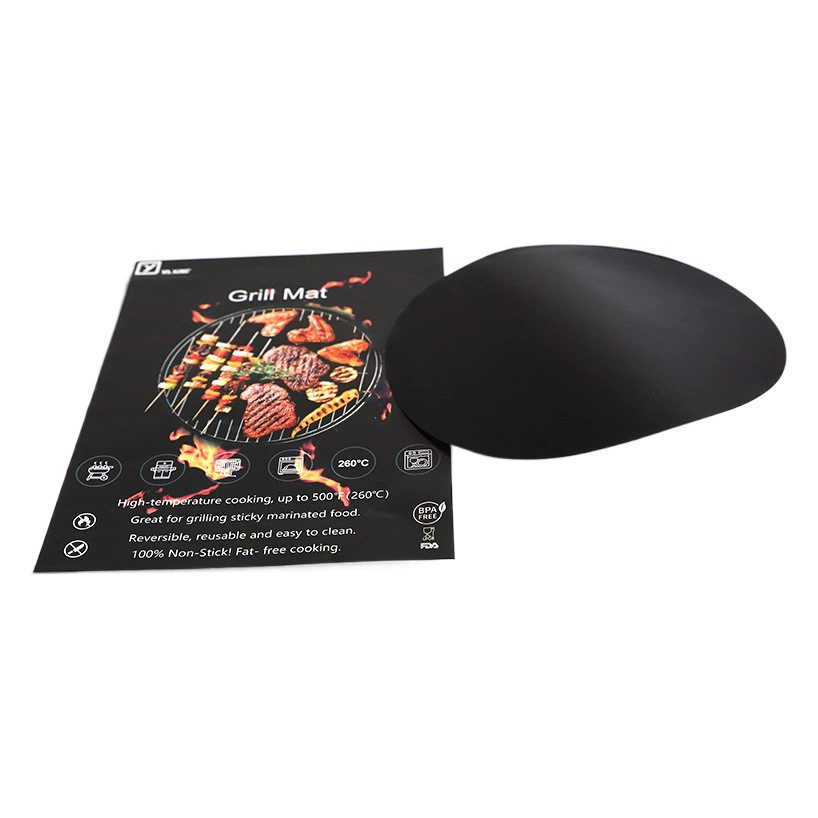 Сертифицированный для трансграничной торговли коврик для барбекю, антипригарный тефлоновый высокотемпературный коврик для жарки, коврик для гриля, защитный коврик для духовки от загрязнений
