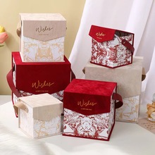 喜庆手提方盒生日礼盒陌上花开包装糖果纸盒喜糖盒新娘伴手礼盒