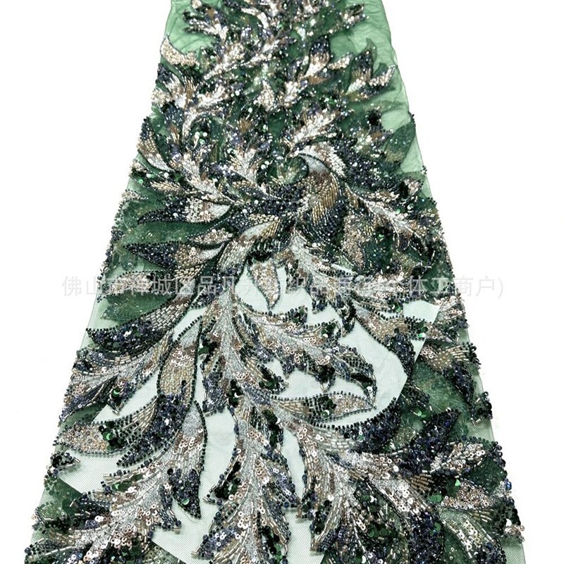 Fábrica directa industria pesada 6 tipos de tela bordada de cuentas de lujo vestido de boda cintura cola de pescado pequeña tela de cola image 4