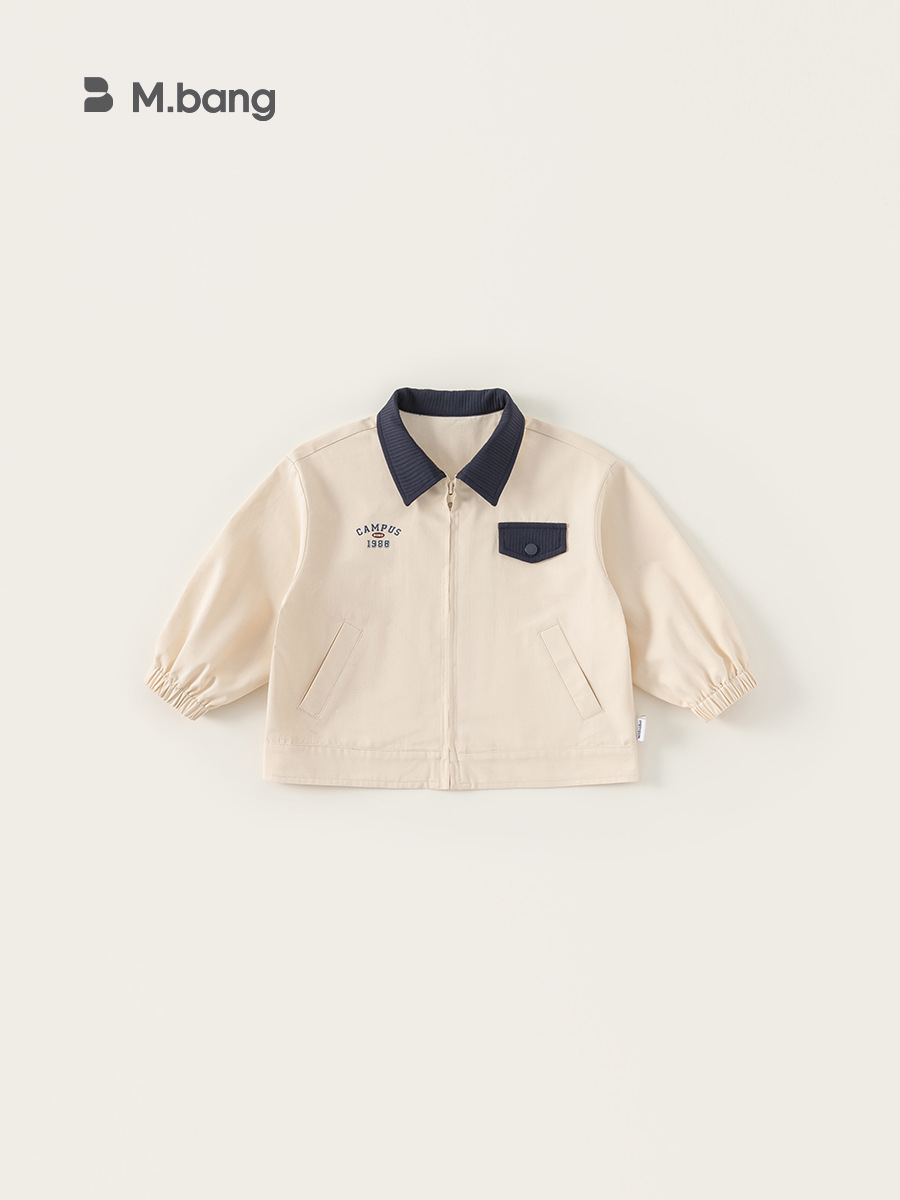 Youbao ropa para niños chaquetas para niños primavera chico guapo color de contraste solapa chaqueta casual chaqueta fina de primavera