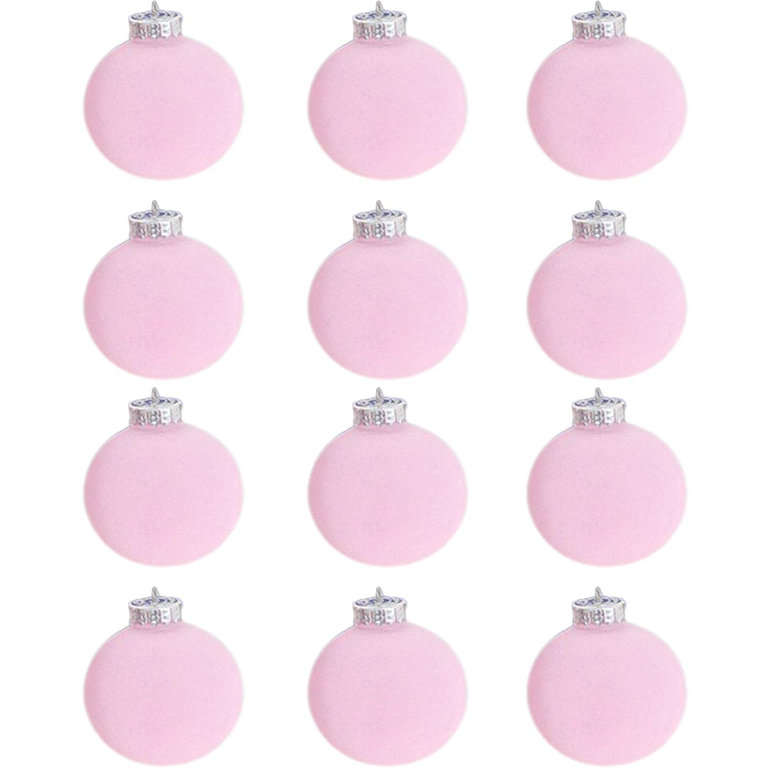 Transfronterizo 6CM flocado bola de Navidad 12PCS set de Navidad árbol de Navidad atmósfera festiva bola de decoración