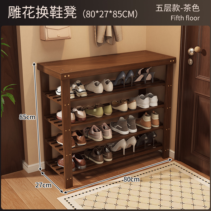 Zapatero integrado con banco para cambiar zapatos para uso doméstico en la entrada del pasillo, se puede usar para sentarse, banco de almacenamiento de zapatos de varias capas simple para apartamentos de alquiler. image 35
