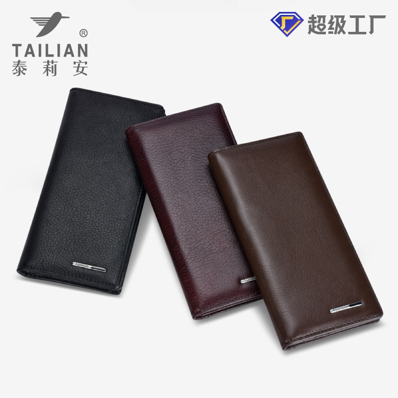 Talian Genuine Cowhide Men's Wallet Business Suit Multi-Card Slot Long Wallet Gift Box Wallet Wholesale Talian Genuine Cowhide Men's Wallet Business Suit Multi-Card Slot Long Wallet Gift Box Wallet Wholesale