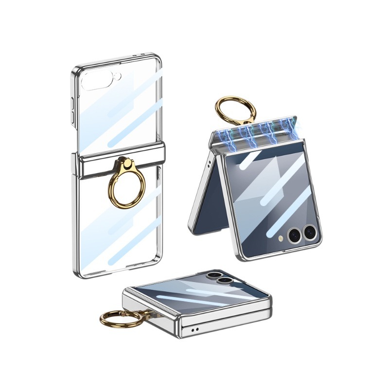 Samsung Flip7FE 携帯電話ケース FLIP 30% off スタックスクリーン、軽量高級電気メッキ透明ヒンジ、オールインクルーシブ落下防止リングに適しています。|undefined
