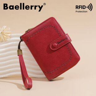 New Wallet Women's Short Cross-border Anti-theft Brush Multi-card Organ Wallet Card Bag Integrated Zipper Coin Purse