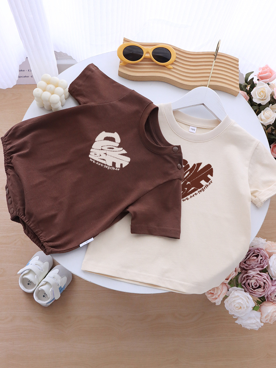 Ins Korean-style Parent-child Parent-child Parent-daughter Small-month-old Baby Family of Four Mother and Child High-end Fried Street Short-sleeved T-shirt