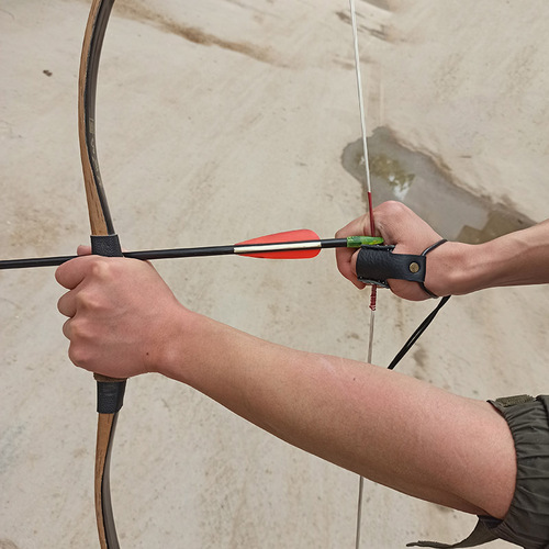 First-layer cowhide archery finger pull rope finger, wear-resistant, durable, non-slip and anti-falling, traditional bow recurve bow finger