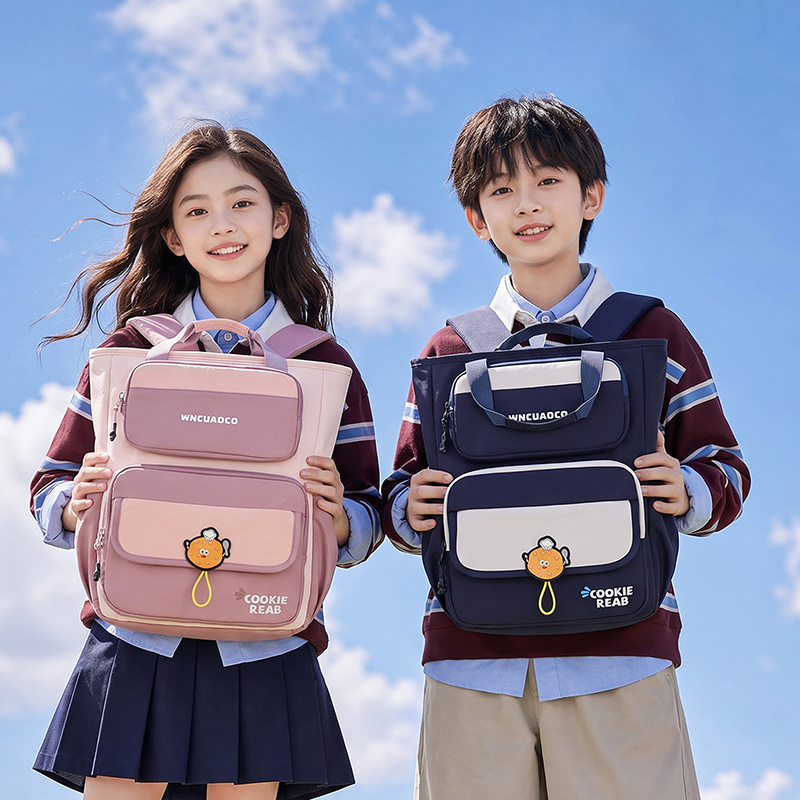 New style backpack for elementary school girls, designed for sixth graders, with a large capacity, lightweight, and ergonomic design to protect the spine. Also available for boys