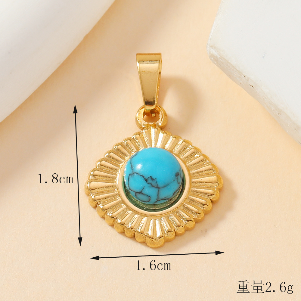 Colgante único pulsera de fundición de acero inoxidable transfronterizo accesorios de collar color salvaje estrella turquesa amor colgante de bricolaje